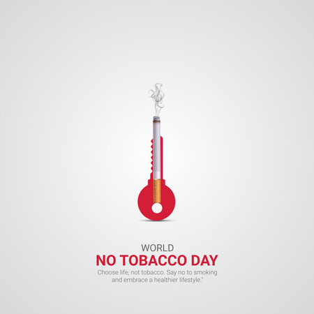 World No-Tobacco Day. World No-Tobacco Day creative ads design MMay 31. vector, 3D illustration.のイラスト素材
