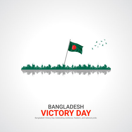 bangladesh victory day. bangladesh victory day creative ads design december 16. vector, 3D illustration.のイラスト素材