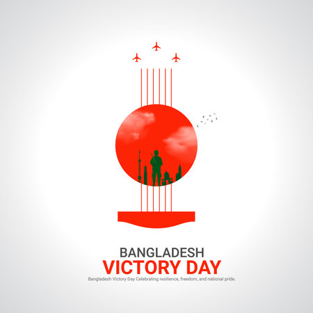 bangladesh victory day. bangladesh victory day creative ads design december 16. vector, 3D illustration.のイラスト素材