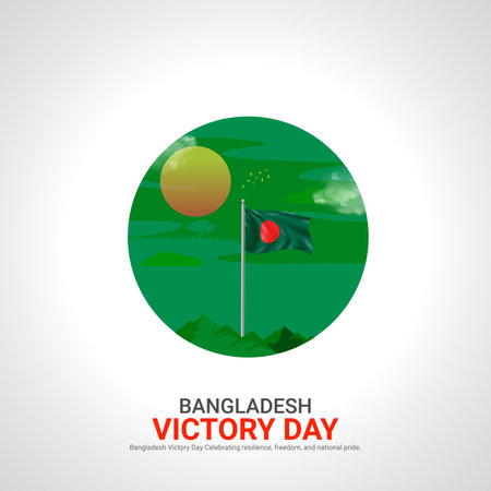bangladesh victory day. bangladesh victory day creative ads design december 16. vector, 3D illustration.のイラスト素材
