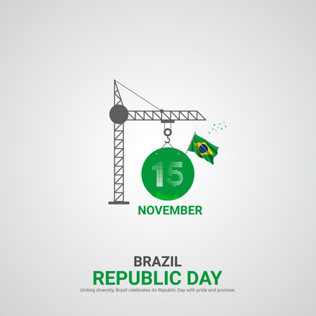 brazil republic day. brazil republic day creative ads design November 15. vector, 3D illustration.のイラスト素材