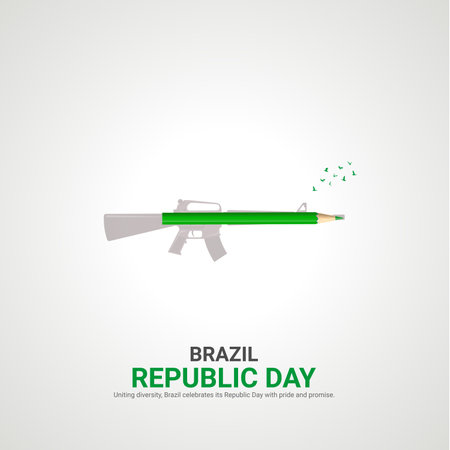 brazil republic day. brazil republic day creative ads design November 15. vector, 3D illustration.のイラスト素材