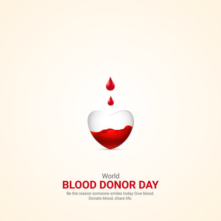 world blood donar day creative ads design. Blood Donor Day June 14th vectorÂ 3dÂ illustrationのイラスト素材