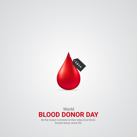 world blood donar day creative ads design. Blood Donor Day June 14th vectorÂ 3dÂ illustrationのイラスト素材