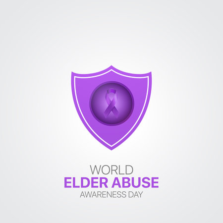elder abuse awareness creative ads. world elder abuse awareness day design, Jun 15. vector, 3D illustration.のイラスト素材