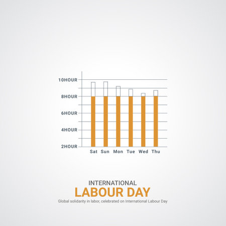 Labor Day creative ads. international Labor Day design May 1. social media poster, vector, 3D illustration.のイラスト素材