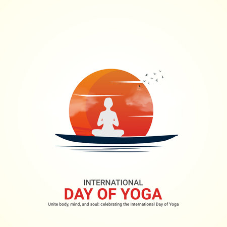 international yoga day, international yoga day creative ads design Jun 2, vector, art, illustration, 3d,のイラスト素材