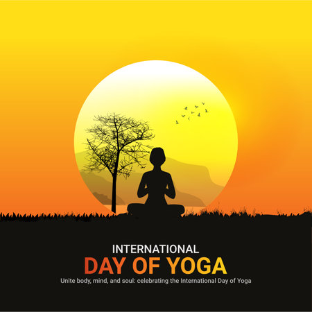 international yoga day, international yoga day creative ads design Jun 2, vector, art, illustration, 3d,のイラスト素材