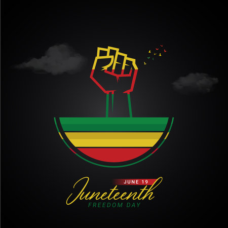 Juneteenth freedom day creative ads design Juneteenth freedom day,JUNE 19, illustration, vector, 3dのイラスト素材