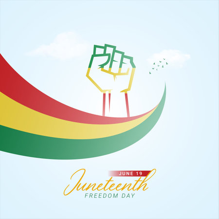 Juneteenth freedom day creative ads design Juneteenth freedom day,JUNE 19, illustration, vector, 3dのイラスト素材