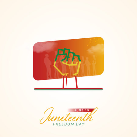 Juneteenth freedom day creative ads design Juneteenth freedom day,JUNE 19, illustration, vector, 3dのイラスト素材