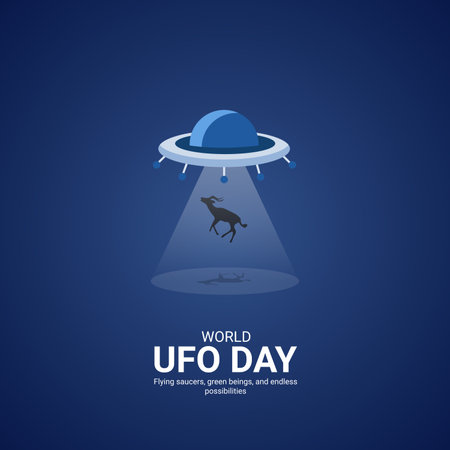 World UFO Day creative ads. World UFO Day. July 2.のイラスト素材