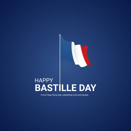 Bastille Day Creative Ads. Happy Bastille Day. 14 July.のイラスト素材