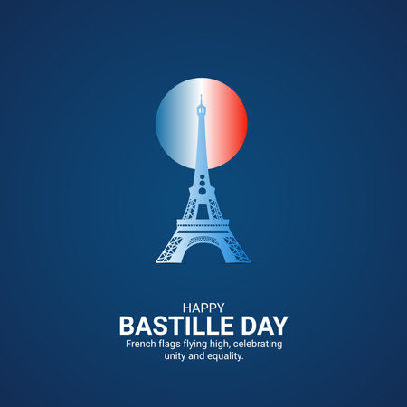 Bastille Day Creative Ads. Happy Bastille Day. 14 July.のイラスト素材