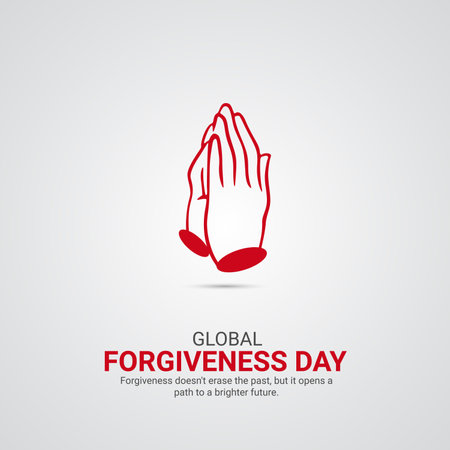 Global Forgiveness Day Creative Ads. Global Forgiveness Day. 7 July. vector 3d illustrationのイラスト素材