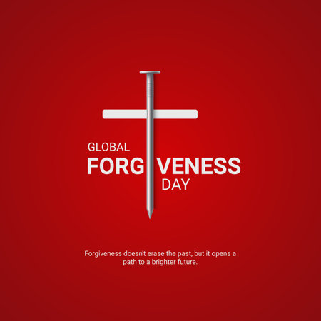 Global Forgiveness Day Creative Ads. Global Forgiveness Day. 7 July. vector 3d illustrationのイラスト素材