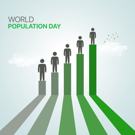 World Population Day creative ads design.World Population Day,11july, vector, 3d illustrationのイラスト素材