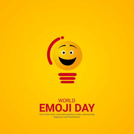 World Emoji Day creative ads design. World Emoji Day, July 17, vector, 3d illustrationのイラスト素材