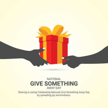 Give Something Away Day creative ads design. Give Something Away Day, July 15, vector, 3d illustrationのイラスト素材