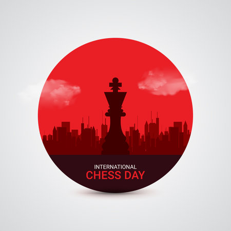 international chess day. international chess day creative ads design. 20 July, vector, 3d illustrationのイラスト素材