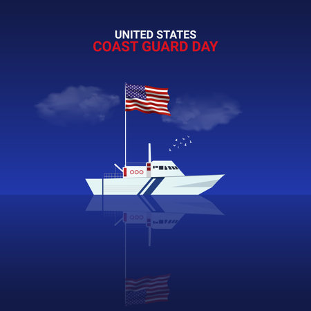 creative ads Coast Guard Day. Coast Guard Day. Coast Guard Design Poster, August 4. Important dayのイラスト素材