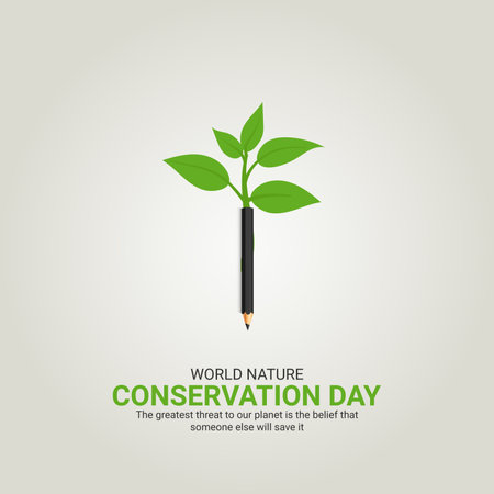 World Nature Conservation Day creative ads design. World Nature Conservation Day, July 28, vector, 3d illustrationのイラスト素材