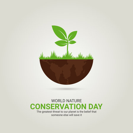 World Nature Conservation Day creative ads design. World Nature Conservation Day, July 28, vector, 3d illustrationのイラスト素材