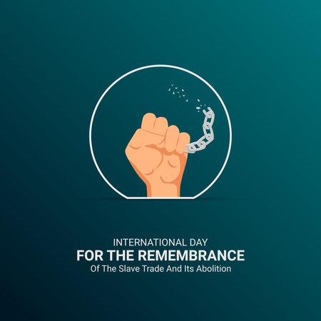 creative International Day for the Remembrance of the Slave Trade and its Abolition Day ads design. Remembrance day, August 23, vector, 3d illustrationのイラスト素材