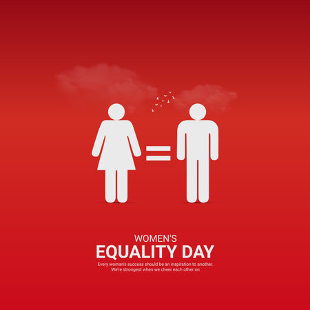 creative women's equality day ads design. women's equality day, Celebrated in United States in August 26, vector, 3d illustrationのイラスト素材