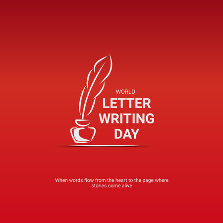 Creative Letter Writing Day ads design. Letter Writing Day, Celebrated in United States in September 1st, vector, 3d illustrationのイラスト素材