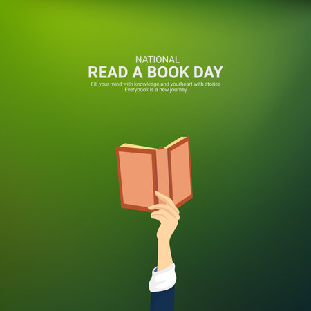 Creative Read a Book Day ads design. National Read a Book Day, Celebrated in United States in September 6st, vector, 3d illustrationのイラスト素材