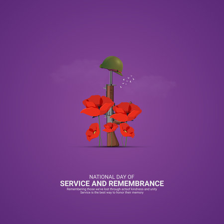 Creative Service and Remembrance ads design. National Day of Service and Remembrance, Celebrated in United States in September 11th, vector, 3dのイラスト素材