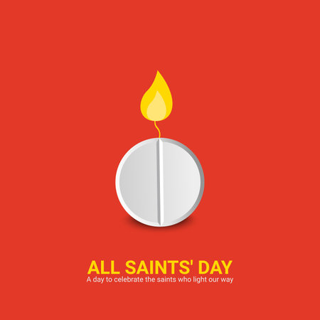 Creative All Saints' Day ads design. All Saints' Day, Celebrated in United States in November 1st, vector, 3d illustrationのイラスト素材