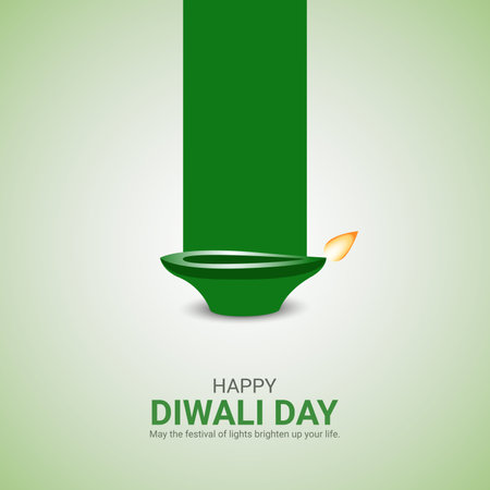 Creative Diwal Day ads design. Happy Diwali Day, Celebrated in United States in November 4, vector, 3d illustrationのイラスト素材