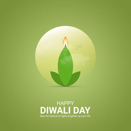 Creative Diwal Day ads design. Happy Diwali Day, Celebrated in United States in November 4, vector, 3d illustrationのイラスト素材