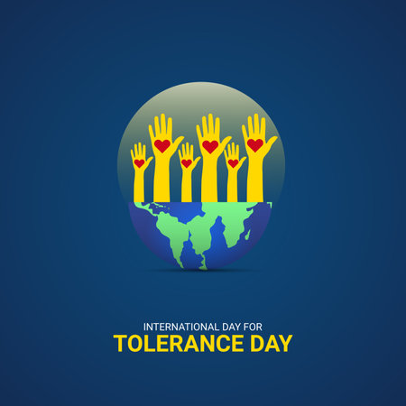 Creative Tolerance Day ads design. International Day for Tolerance, Celebrated November 16, vector, 3d illustrationのイラスト素材