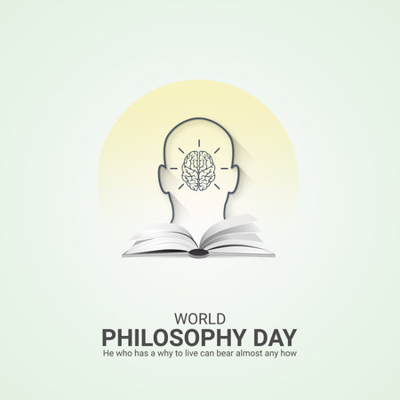 Creative Philosophy Day ads design. World Philosophy Day, Celebrated November 15, vector, 3d illustrationのイラスト素材