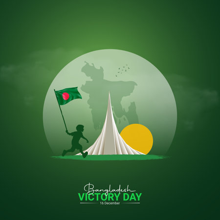 Creative Victory Day ads design. Victory Day, Celebrated December 16, vector, 3d illustrationのイラスト素材