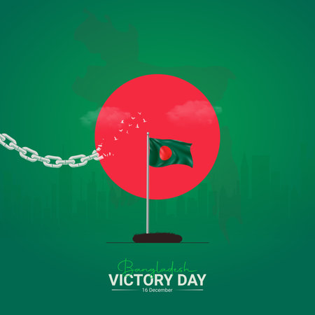 Creative Victory Day ads design. Victory Day, Celebrated December 16, vector, 3d illustrationのイラスト素材