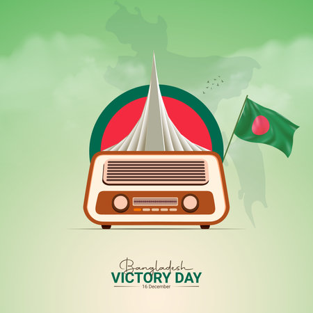 Creative Victory Day ads design. Victory Day, Celebrated December 16, vector, 3d illustrationのイラスト素材