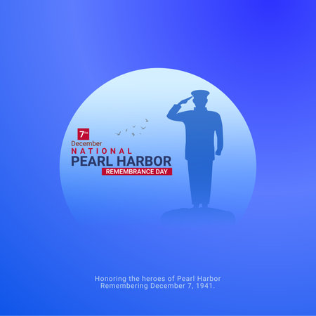 Creative Pearl Harbor Remembrance ads design. National Pearl Harbor Remembrance, Celebrated December 7, vector, 3d illustrationのイラスト素材