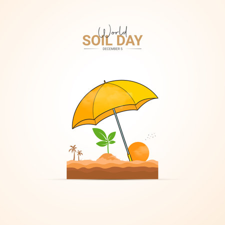 Creative Soil Day ads design. world soil day, Celebrated December 5, vector, 3d illustrationのイラスト素材