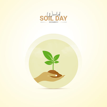 Creative Soil Day ads design. world soil day, Celebrated December 5, vector, 3d illustrationのイラスト素材