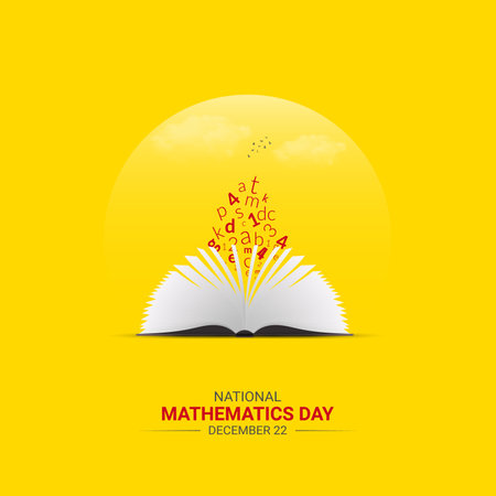 Creative Mathematics Day ads design. mathematics day, Celebrated December 22, vector, 3d illustrationのイラスト素材