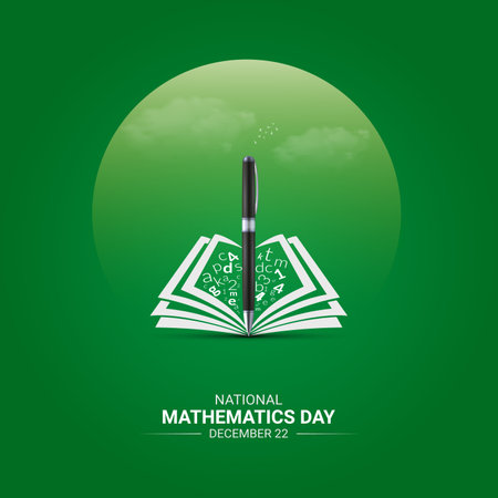 Creative Mathematics Day ads design. mathematics day, Celebrated December 22, vector, 3d illustrationのイラスト素材