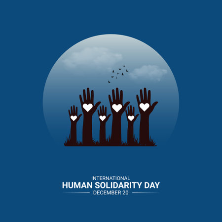 Creative Human Solidarity Day ads design. International Human Solidarity Day, Celebrated December 20, vector, 3d illustrationのイラスト素材