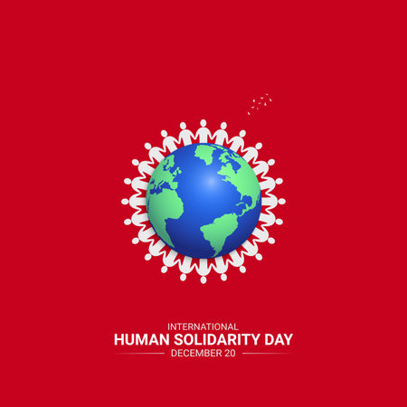 Creative Human Solidarity Day ads design. International Human Solidarity Day, Celebrated December 20, vector, 3d illustrationのイラスト素材