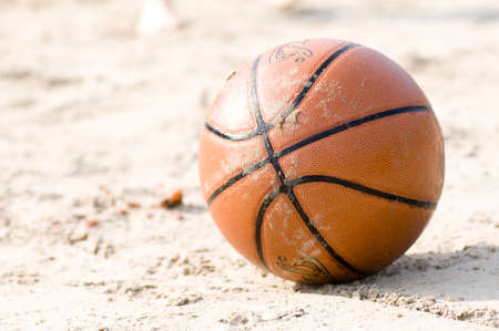Basketball on the beachの写真素材