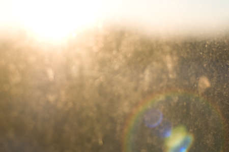 Through window view background to city in morningの写真素材