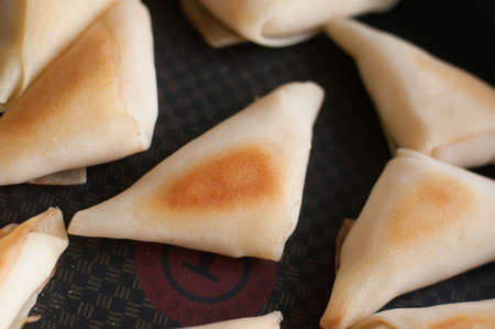 Many pancakes on friyng panの写真素材